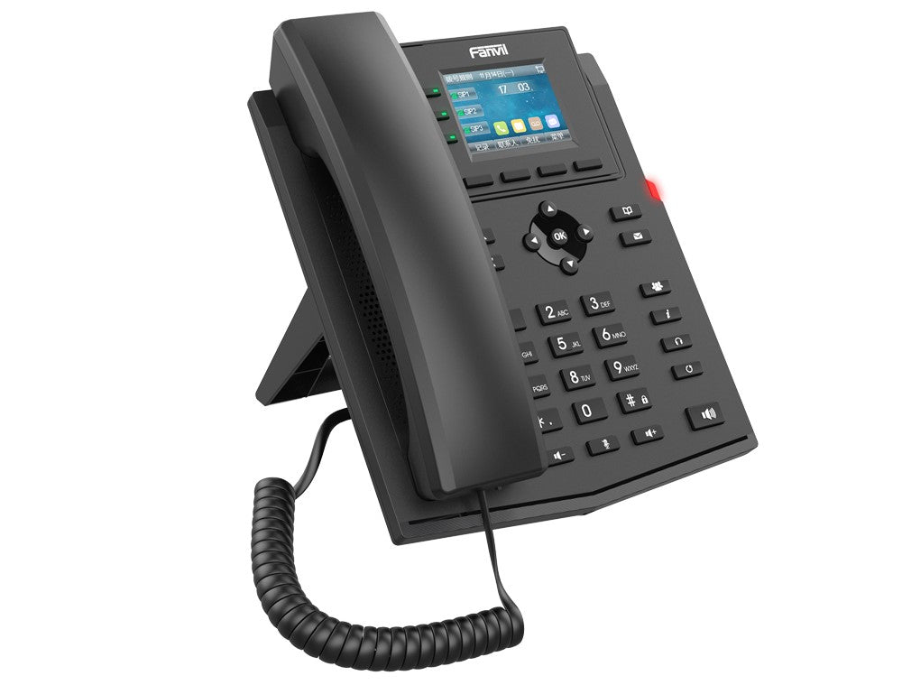 Fanvil X303-2 Wire IP Phone, 2.4-inch Color, RJ11 Interface and Supports 2-Wire Power, HD Voice, 6-Party Conferencing, 4 SIP Accounts-0