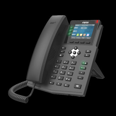 Fanvil X3U Pro Enterprise IP Phone - 2.8' Colour Screen, 3 Lines, No DSS Buttons, Dual Gigabit NIC, HD Audio Quality, 6 SIP Lines, PoE-0