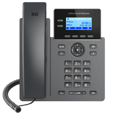 Grandstream GRP2602P Carrier Grade 2 Line IP Phone, 4 SIP Accounts, 132x48 Backlit Screen, HD Audio, Powerable Via POE, 5 way Conference,  1Yr Wty-0