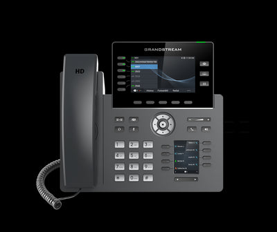 Grandstream GRP2616 6 Line IP Phone, 6 SIP Accounts, 480x272 Colour Screen, HD Audio, Integrated Bluetooth+WiFi, Powerable Via POE-0