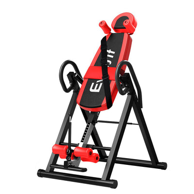 Everfit Inversion Table Gravity Exercise Inverter Back Stretcher Home Gym Red-0