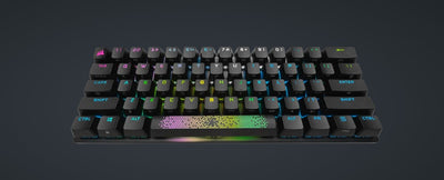 Corsair K70 PRO MINI WIRELESS RGB 60% CHERRY MX SPEED, Backlit RGB LED, , Black, Black PBT Keycaps Mechanical Gaming Keyboard (LS)-0