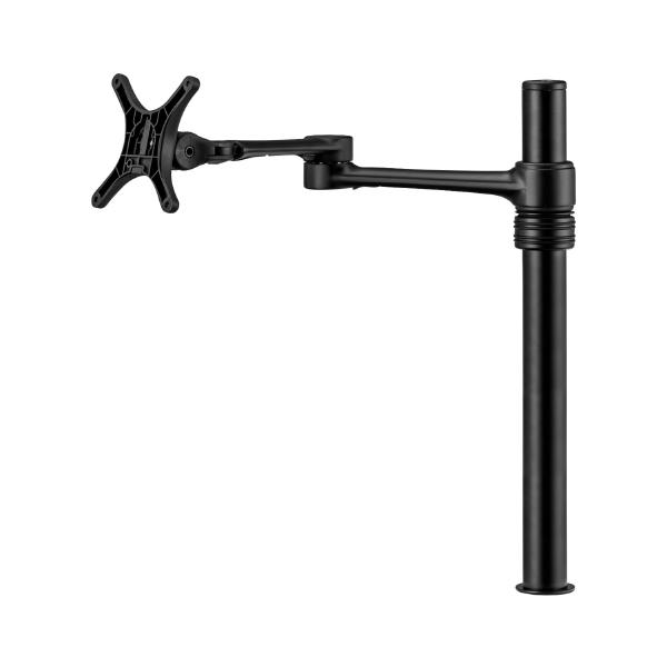 ATDEC Single Monitor Swing Arm on Post. Max load: 8kg (Flat), 5.5kg (curved). Up to 32&quot; screens. VESA 100x100. Black-0