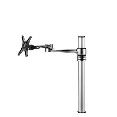 ATDEC Single Monitor Swing Arm on Post. Max load: 8kg (Flat), 5.5kg (curved). Up to 32&quot; screens. VESA 100x100. Polished Silver.-0