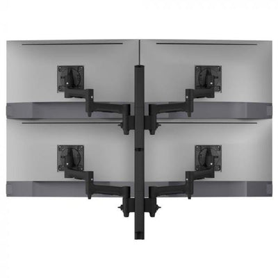 Atdec AWMS-4-4675 Quad 460mm Monitor Arms on 750mm Post and Heavy-Duty F Clamp Desk Fixing, Black-0