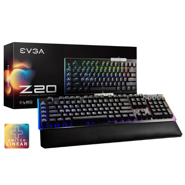EVGA Z20 RGB Optical Mechanical Gaming Keyboard, RGB Backlit LED, Optical Mechanical Switches (Linear)-0