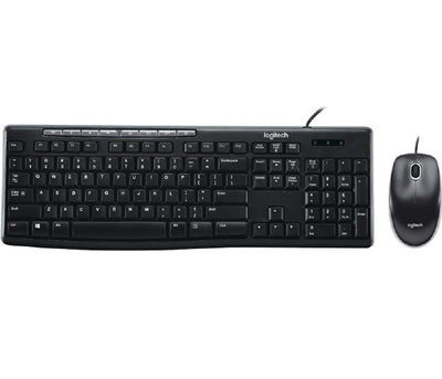 Logitech Wired Keyboard &amp; Mouse Combo, Desktop MK200, Black, USB-0