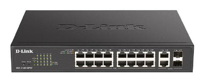 D-Link 18-Port Gigabit Smart Managed PoE Switch with 16 PoE and 2 Combo GE/SFP-0