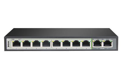 D-Link 10-Port Unmanaged PoE Switch with 8 RJ45 PoE and 2 Uplink Ports-0