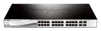 D-Link 28-Port Gigabit Smart Managed PoE Switch with 24 PoE and 4 RJ45/SFP Combo Ports-0