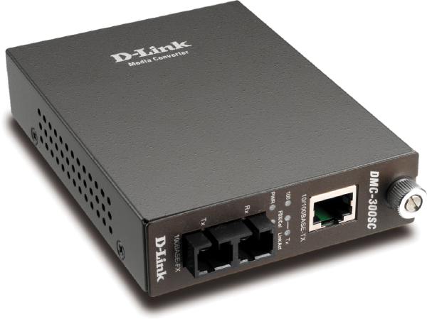 D-Link DMC, 2-Port Media Converters, Management Module, and Chassis with 1 BASE-TX RJ-45 and 1 BASE-FX SC Port, Up to 2 km-0