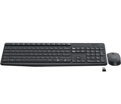 Logitech Wireless Keyboard &amp; Mouse Combo, MK235, Black, USB Receiver, Full Size.-0