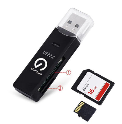 Shintaro USB 3.0 SD Card reader - Supports Micro SD and SD card-0