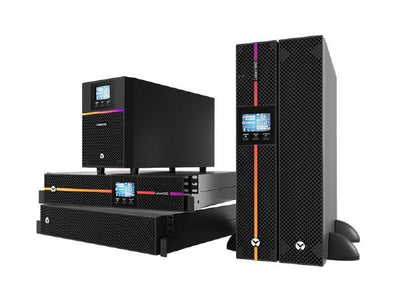 Vertiv Liebert GXE3-1000IRT2UXL, 1000VA 900W 230V, Double Conversion UPS, 0.9 PF, 2U Tower, Rack-Mountable, 8 x IEC60320 C13, Single Phase-0