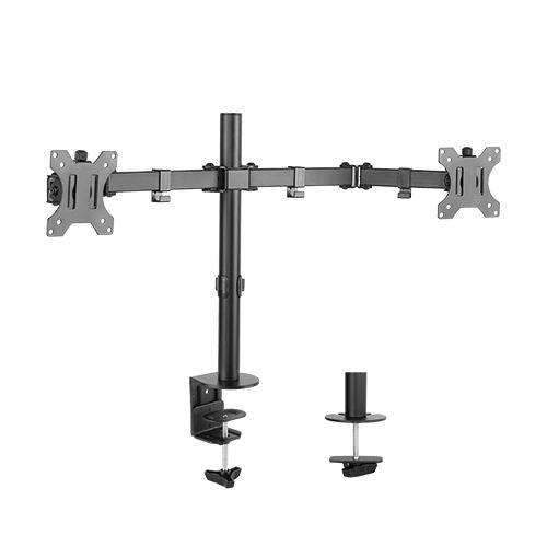 Brateck Dual Screens Economical Double Joint Articulating Steel Monitor Arm Fit Most 13’’-32’’ Monitors Up to 8kg per screen VESA 75x75/100x10-0