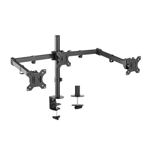 Brateck Triple Screens Economical Double Joint Articulating Steel Monitor Arms, Extended Arms & Free Rotated Double Joint,Fit Most 13'-27' Up to 7kg.-0