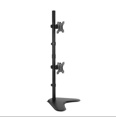 Brateck Dual Free Standing Screens Economical Double Joint Articulating Steel Monitor Stand Fit Most 13'-32'Monitors Up to 8kg per screenVESA 100x100-0