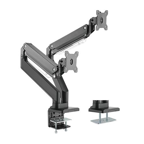 Brateck Dual Monitors Aluminum Heavy-Duty Gas Spring Monitor Arm Fit Most 17‘-35’ Monitors Up to 15kg per screen VESA 75x75/100x100-0