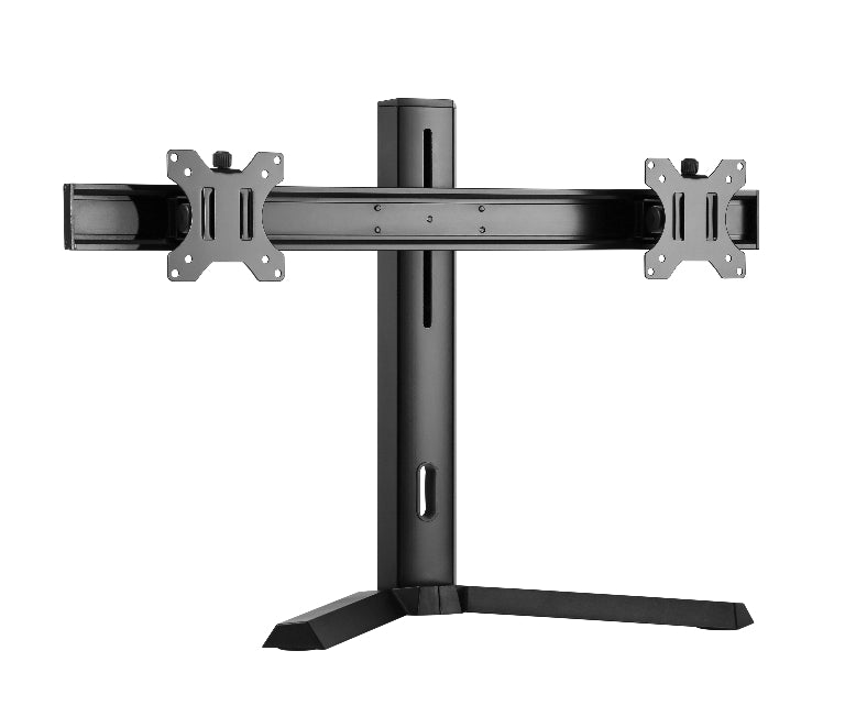 Brateck Dual Free Standing Screen Classic Pro Gaming Monitor Stand Fit Most 17'- 27' Monitors, Up to 7kgp per screen-Black Color VESA 75x75/100x100-0