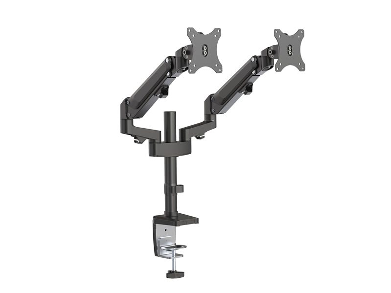 Brateck Dual Monitors Heavy-Duty Aluminum Gas Spring Monitor Arm Fit Most 17''-32'' Up to 12kg per screen VESA 75x75/100x100-0