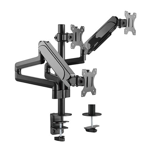 Brateck Triple Monitors Pole-Mounted Gas Spring Monitor Arm Fit Most 17'-27' Monitors Up to 7kg per screen VESA 75x75/100x100-0