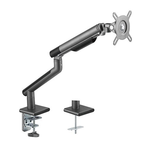 Brateck Single Monitor Premium Slim Aluminum Spring-Assisted Monitor Arm Fix Most 17'-32' Monitor Up to 9kg per screen VESA 75x75/100x100 - Space Grey-0