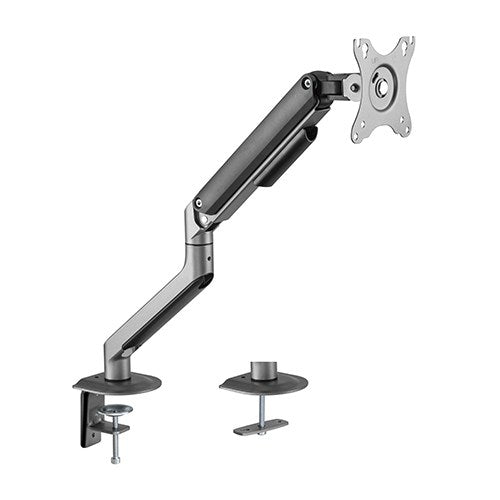 Brateck Single Monitor Economical Spring-Assisted Monitor Arm Fit Most 17'-32' Monitors, Up to 9kg per screen VESA 75x75/100x100  Space Grey-0