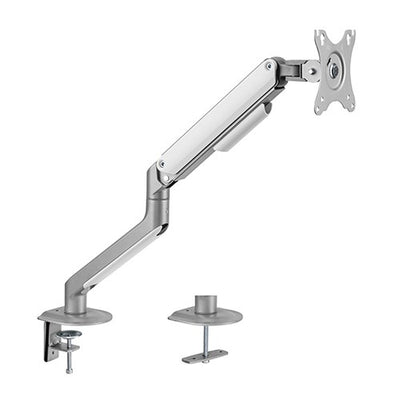 Brateck Single Monitor Economical Spring-Assisted Monitor Arm Fit Most 17'-32' Monitors, Up to 9kg per screen VESA 75x75/100x100 Matte Grey-0