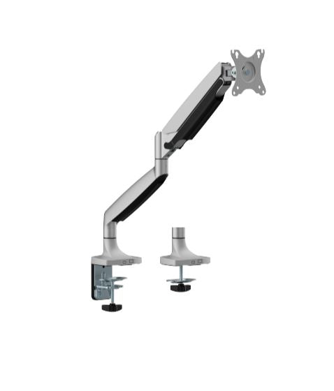 Brateck LDT82-C012E SINGLE SCREEN HEAVY-DUTY MECHANICAL SPRING MONITOR ARM For most 17'~45' Monitors, Matte Sliver (New)-0