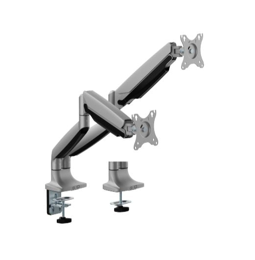 Brateck LDT82-C024 DUAL SCREEN HEAVY-DUTY GAS SPRING MONITOR ARM For most 17'~35' Monitors, Matte Silver(New)-0