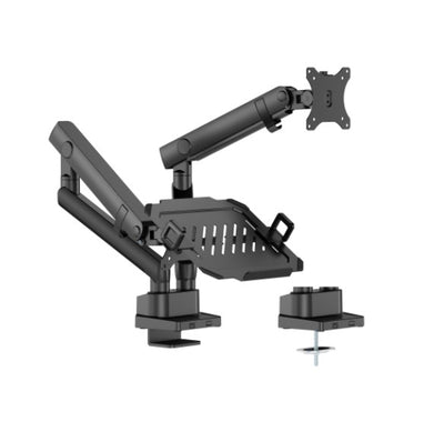 Brateck LDT84-C024ML-B POLE-MOUNTED HEAVY-DUTY MECHANICAL SPRING MONITOR ARM WITH LAPTOP TRAY BLACK (new)-0