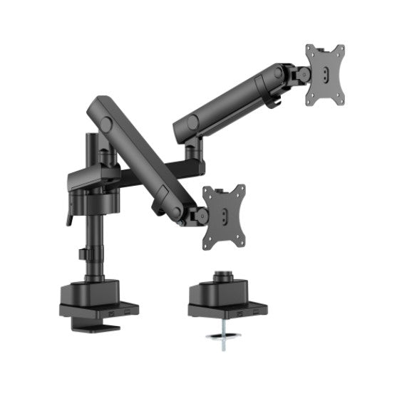 Brateck LDT84-C024P-B DUAL SCREEN POLE-MOUNTED HEAVY-DUTY MECHANICAL SPRING MONITOR ARM BLACK (new)-0