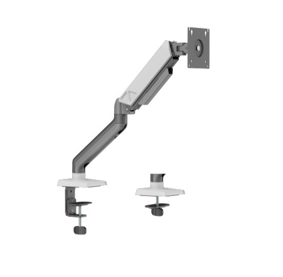 Brateck LDT88-C012 SINGLE SCREEN RUGGED MECHANICAL SPRING MONITOR ARM For most 17'~32' Monitors, Space Grey & White (New)-0