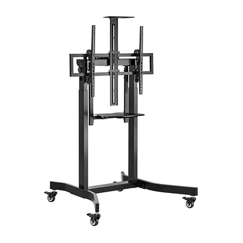 Brateck Deluxe Motorized Large TV Cart with Tilt, Equipment Shelf and Camera Mount Fit 55'-100' Up to 120Kg - Black (LS)-0