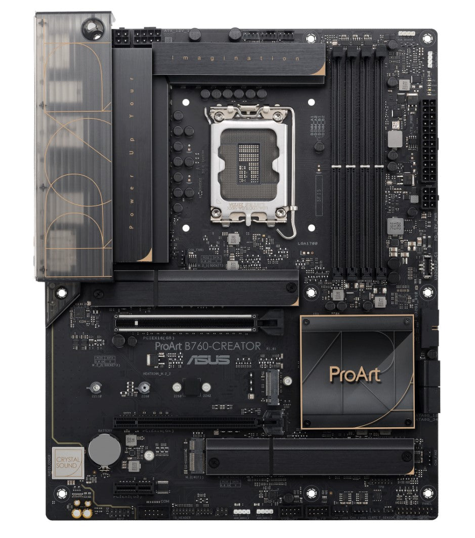 ASUS B760 PROART B760-CREATOR LGA 1700 ATX Motherboard 192GB,4xDDR5,1 x PCIe 5.0/4.0/3.0 x16 slot,3 x M.2 slots,4x SATA-0