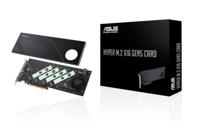 ASUS HYPER M.2 X16 GEN5 CARD (PCIe 5.0/4.0) Supports up to Ffour NVMe M.2 (2242/2260/2280/22110) devices at up to 512 Gbps-0