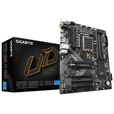 Gigabyte B760 DS3H AX DDR4 Intel LGA 1700 ATX Motherboard, 4x DDR4 ~128GB, 5x PCI-E x16, 2x M.2, 4x SATA,  1x USB 3.2, 1x USB-C, 4x USB 2.0-0