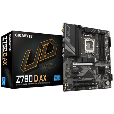 Gigabyte Z790 D AX  Intel LGA 1700 ATX Motherboard, 4x DDR5 ~192GB, 2x PCI-E x16, 3x M.2, 6x SATA,  6x USB 3.2, 2x USB-C,2x USB 2.0-0