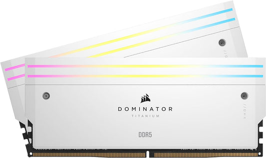 Corsair DOMINATOR® TITANIUM RGB 32GB (2x16GB) DDR5 DRAM 6000MT/s CL30 Intel XMP Memory Kit — White-0