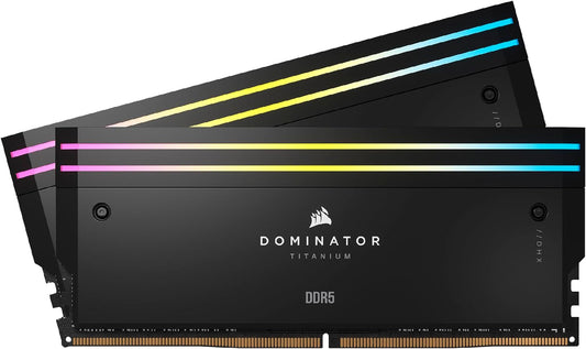 Corsair DOMINATOR® TITANIUM RGB 48GB (2x24GB) DDR5 DRAM 6000MT/s CL30 Intel XMP Memory Kit — Black-0