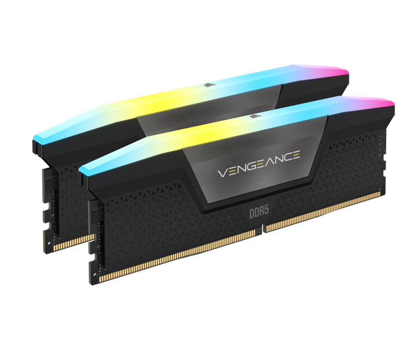 Corsair Vengeance RGB 32GB (2x16GB) DDR5 UDIMM 5200MHz C40 1.25V Desktop Gaming Memory Black-0