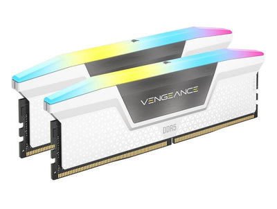 (LS) Corsair Vengeance RGB 32GB (2x16GB) DDR5 UDIMM 5200MHz C40 1.25V Desktop Gaming Memory White-0