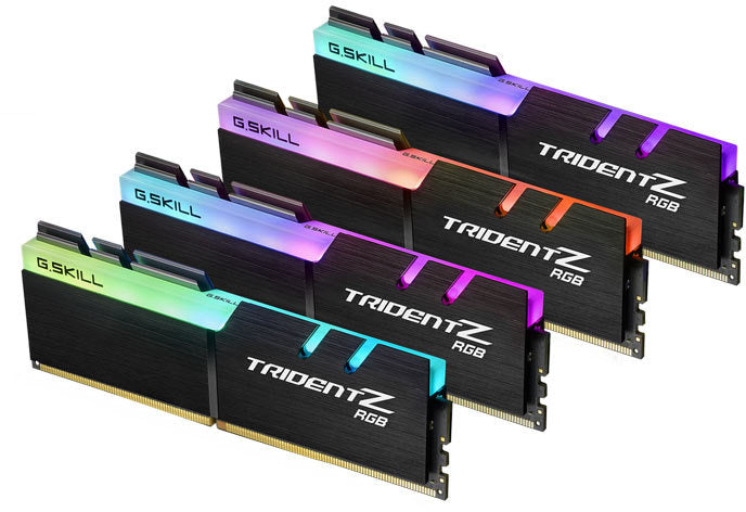 G.SKILL F4-3200C16Q-32GTZR 32GB (4 x 8GB)/ PC4-25600 / DDR4 3200 Mhz/ Timings 16-18-18-38/ Voltage 1.35V/ Trident Z RGB-0