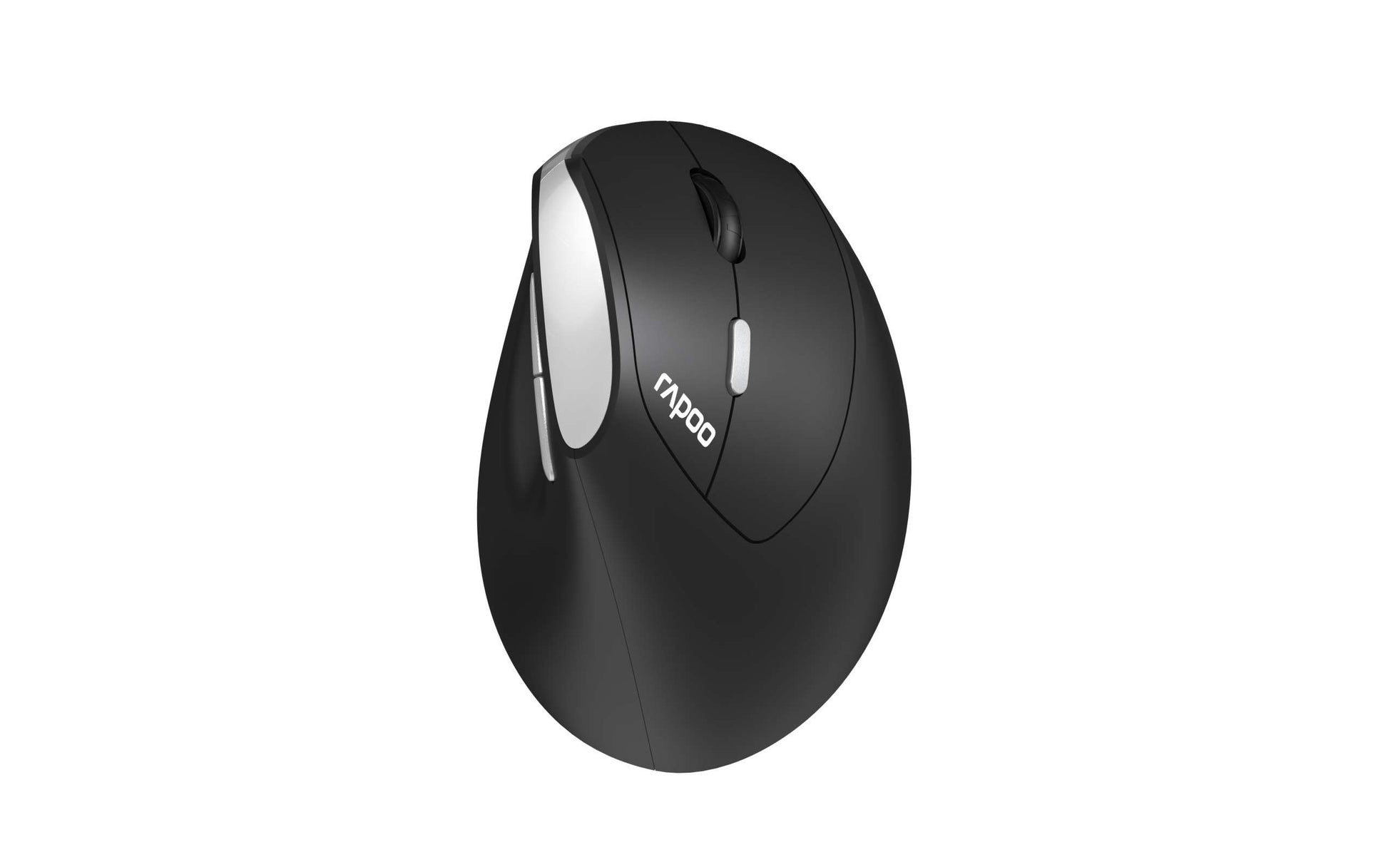 RAPOO EV250 Ergonomic Vertical Wireless Mouse 6 Buttons 800/1200/1600 DPI Optical Silent Click Mice - Black (Renamed from MV20)-0