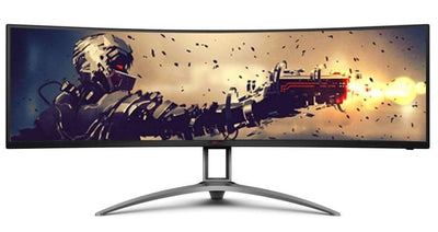 AOC 49' Curved 1800R, 5120X1440 DQHD, 32:9, Adaptive Sync, HDR 400,1ms, 165Hz ,3x HDMI,1x DP,USB-C , Speaker, HAS, KVM ultra wide monitor-0