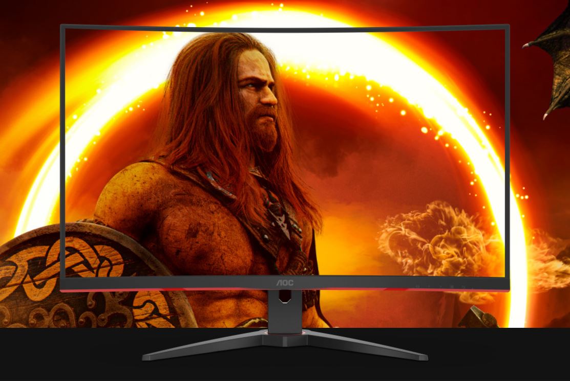 AOC 31.5' Curved 0.5ms 240Hz, FHD 1080 FreeSync Premium, Ultra Narrow Border Gamer's Choice - DP x 1, HDMI x 2. VESA100mm Low Blue monitor-0