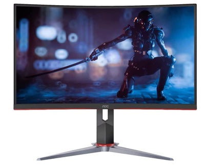 AOC 27' Super Curved 1000R, QHD 2560 x 1440 165hz, VA,  Free-Sync Premium, 1ms, HDR10,  DP, HDMI, HAS, Flicker Free, Low Blue, VESA 100 Monitor (LS)-0