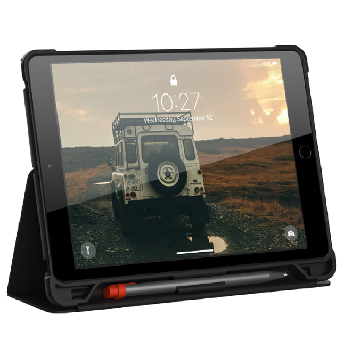 UAG Plyo Apple iPad (10.2') (9th/8th/7th Gen) Folio Rugged Case - Black/Ice (121912174043), DROP+ Military Standard, Raised Screen Surround-0