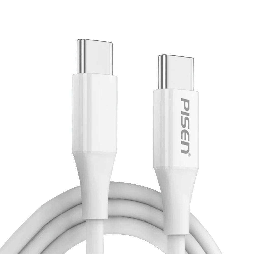 Pisen Mr White USB-C to USB-C PD 60W Cable (1M) - Support Both Fast Charging and Data Cable, SR Bend Resistant, High Efficiency, Reversible-0