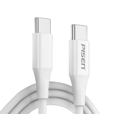 Pisen Mr White USB-C to USB-C PD 60W Cable (1M) - Support Both Fast Charging and Data Cable, SR Bend Resistant, High Efficiency, Reversible-0